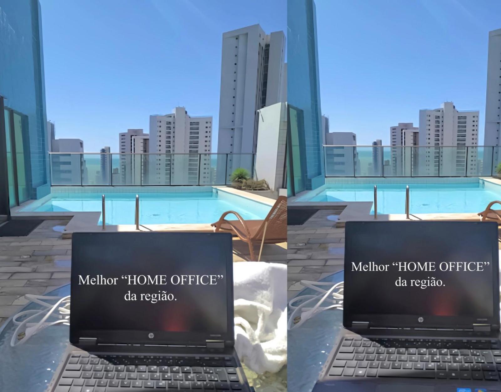 Flat Piscina No Rooftop Aluguel Temporada Em レシフェ エクステリア 写真