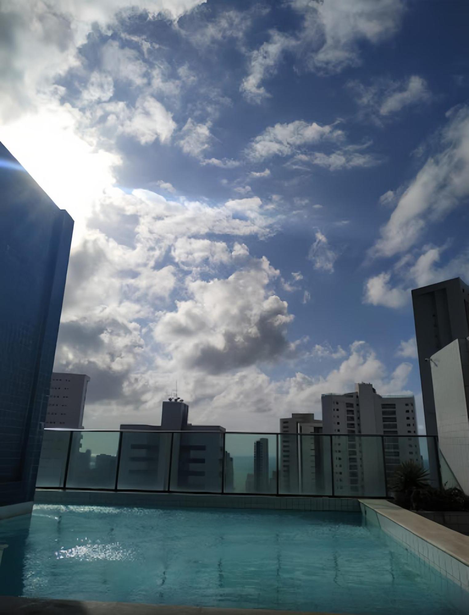 Flat Piscina No Rooftop Aluguel Temporada Em レシフェ エクステリア 写真